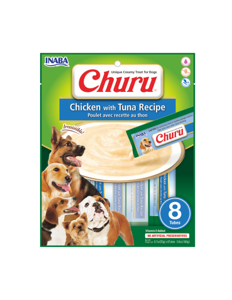 CHURU PERRO SABOR POLLO Y ATÚN 8 UNID