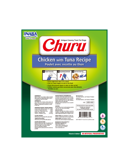 CHURU PERRO SABOR POLLO Y ATÚN 8 UNID