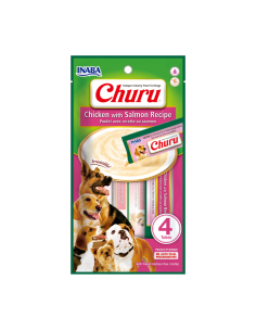 CHURU PERRO SABOR POLLO Y SALMÓN 4 UNID