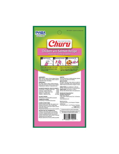 CHURU PERRO SABOR POLLO Y SALMÓN 4 UNID