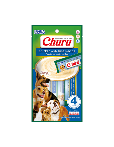 CHURU PERRO SABOR POLLO Y ATÚN 4 UNID