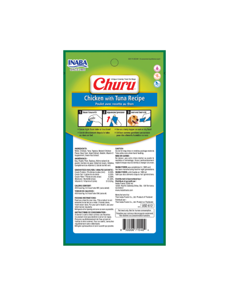 CHURU PERRO SABOR POLLO Y ATÚN 4 UNID
