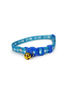 HEY! COLLAR GATO CELESTE PESCADO 20-32CM