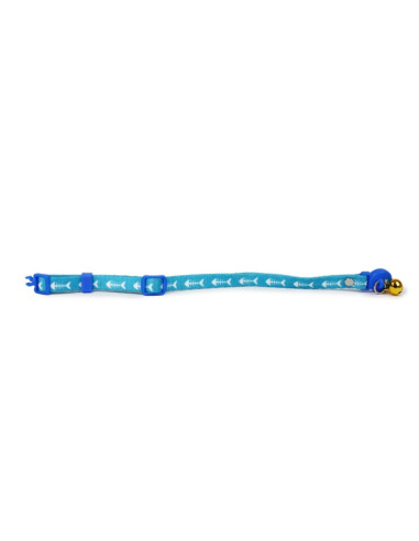 HEY! COLLAR GATO CELESTE PESCADO 20-32CM