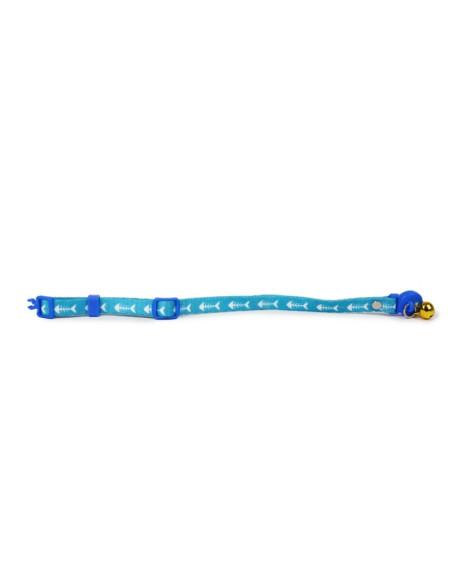 HEY! COLLAR GATO CELESTE PESCADO 20-32CM
