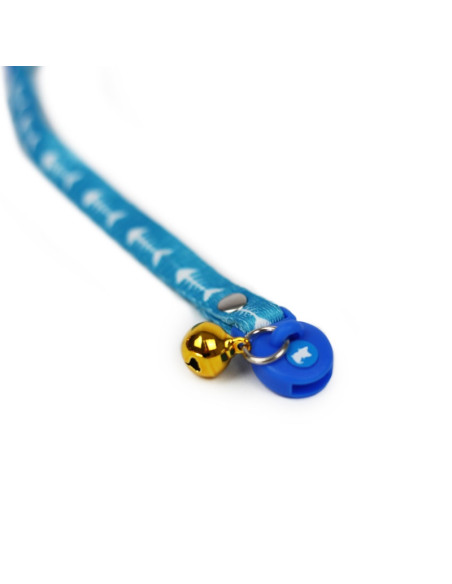 HEY! COLLAR GATO CELESTE PESCADO 20-32CM