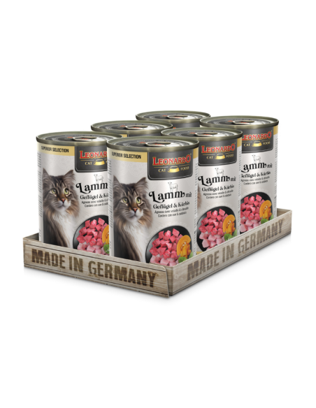 LEONARDO LATAS CORDERO AVE CALABAZA 400 GR X 6 UNID