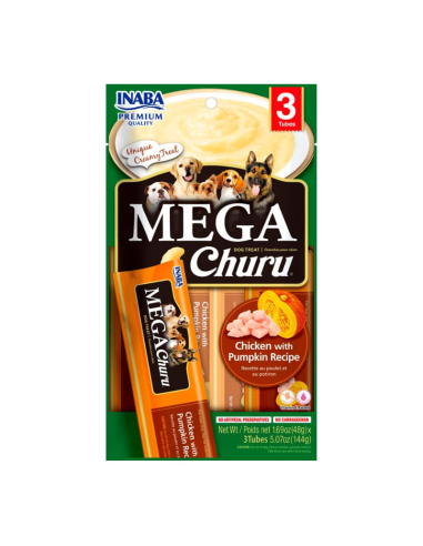MEGA CHURU PARA PERROS RECETA POLLO CON ZAPALLO 3 UNID