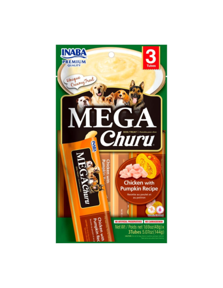MEGA CHURU PARA PERROS RECETA POLLO CON ZAPALLO 3 UNID