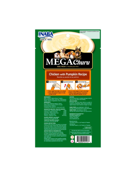 MEGA CHURU PARA PERROS RECETA POLLO CON ZAPALLO 3 UNID