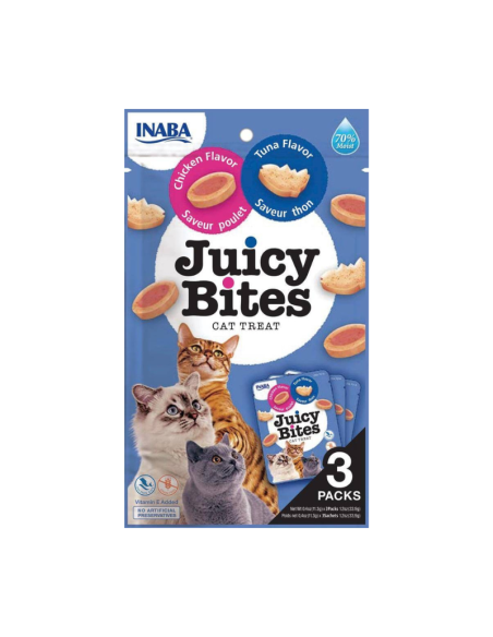 CHURU JUICY BITES PARA GATOS SABOR ATÚN Y POLLO 3 UNID
