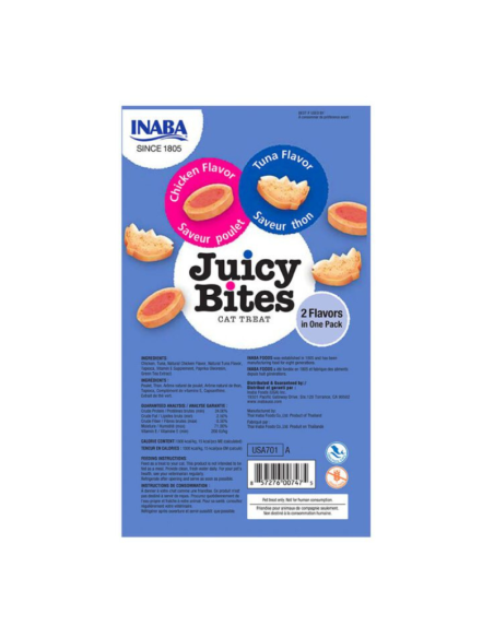 CHURU JUICY BITES PARA GATOS SABOR ATÚN Y POLLO 3 UNID