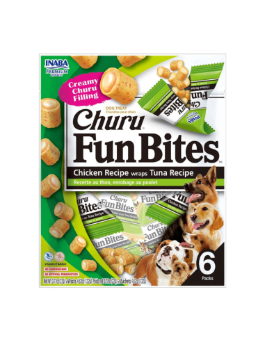 CHURU PERRO FUN BITES SABOR POLLO Y ATÚN 6 UNID