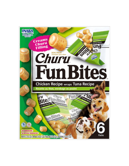 CHURU PERRO FUN BITES SABOR POLLO Y ATÚN 6 UNID