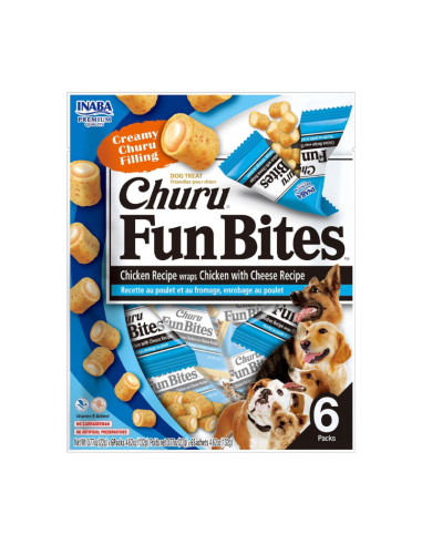 CHURU PERRO FUN BITES SABOR POLLO Y QUESO 6 UNID