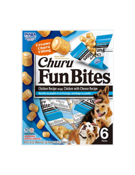 CHURU PERRO FUN BITES SABOR POLLO Y QUESO 6 UNID