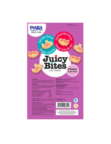 CHURU GATO JUICY BITES CAMARÓN Y MARISCO 3 UNID