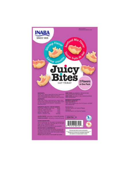 CHURU GATO JUICY BITES CAMARÓN Y MARISCO 3 UNID