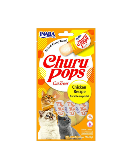 CHURU GATOS POP SABOR POLLO 4 UNID