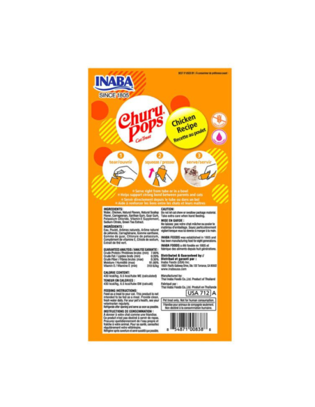 CHURU GATOS POP SABOR POLLO 4 UNID