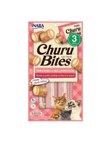 CHURU BITES WRAPS SABOR POLLO, ATUN Y SALMON 10 G x 3 UNID