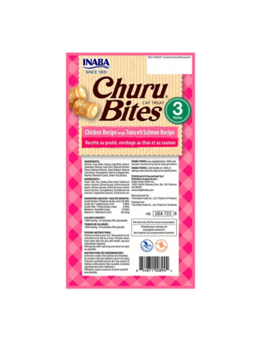 CHURU BITES WRAPS SABOR POLLO, ATUN Y SALMON 10 G x 3 UNID