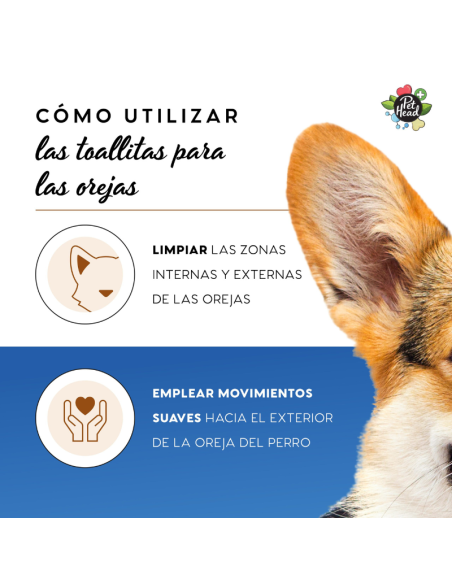 PET HEAD HEALTH TOALLITAS OIDOS 3O UNID
