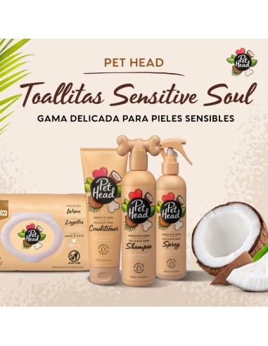 PET HEAD SENSITIVE SOUL TOALLITAS HÚMEDAS 100 UNID