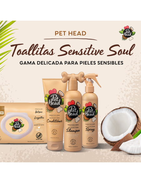 PET HEAD SENSITIVE SOUL TOALLITAS HÚMEDAS 100 UNID