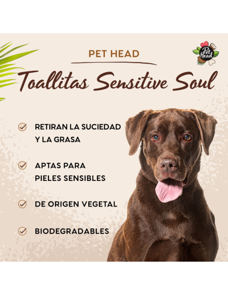 PET HEAD SENSITIVE SOUL TOALLITAS HÚMEDAS 100 UNID