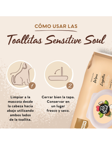 PET HEAD SENSITIVE SOUL TOALLITAS HÚMEDAS 100 UNID