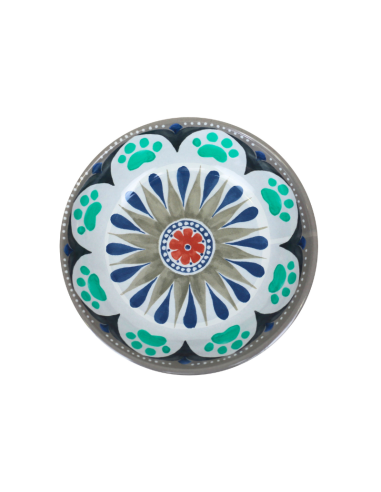 HEY! PLATO GATO GRIS DISEÑO MANDALA