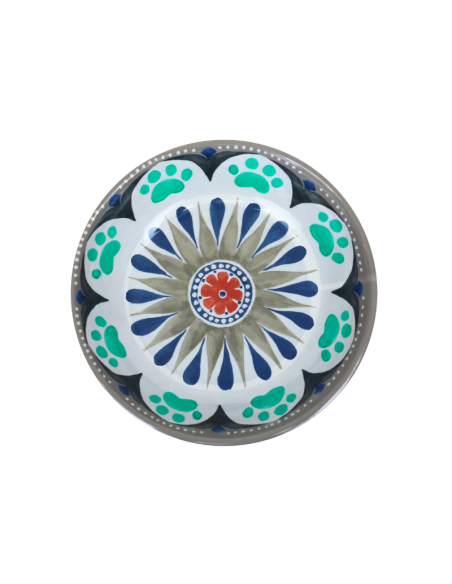 HEY! PLATO GATO GRIS DISEÑO MANDALA
