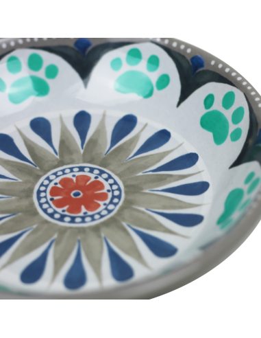 HEY! PLATO GATO GRIS DISEÑO MANDALA