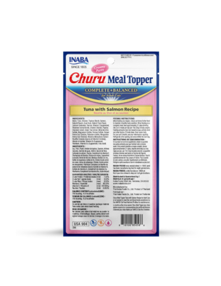 CHURU GATO MEAL TOPPER ATÚN Y SALMÓN 4 UNID