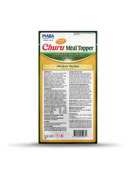 CHURU PERRO MEAL TOPPER POLLO 4 UNID