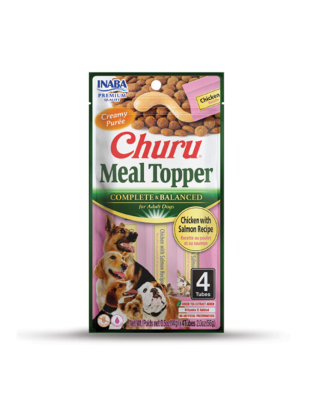 CHURU PERRO MEAL TOPPER POLLO Y SALMÓN 4 UNID