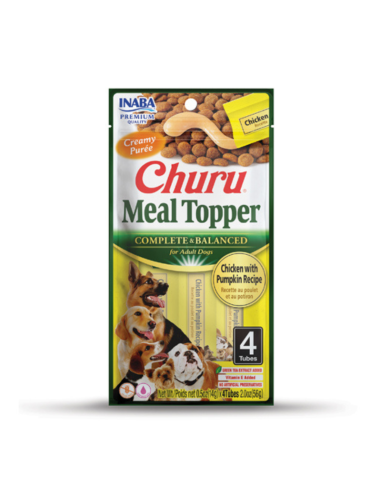 CHURU PERRO MEAL TOPPER POLLO Y CALABAZA 4 UNID