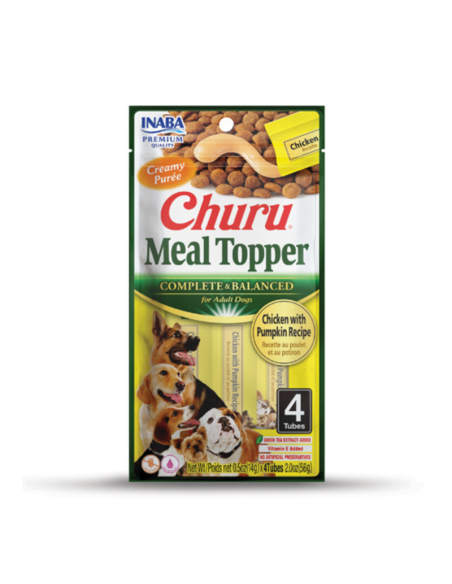 CHURU PERRO MEAL TOPPER POLLO Y CALABAZA 4 UNID