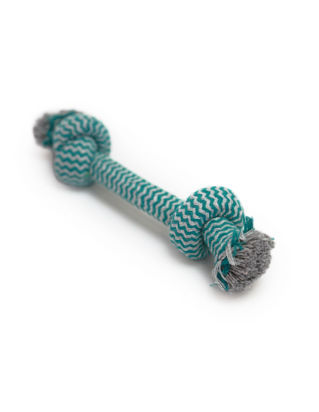 HEY! JUGUETE CUERDA CELESTE RAYAS PARA PERRO 23 CM