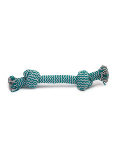 HEY! JUGUETE CUERDA CELESTE RAYAS PARA PERRO 23 CM
