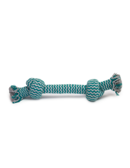 HEY! JUGUETE CUERDA CELESTE RAYAS PARA PERRO 23 CM