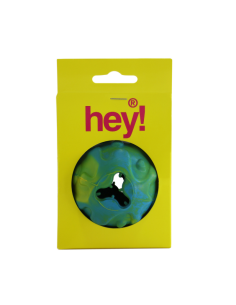 HEY! PELOTA GOMA CELESTE Y VERDE PARA SNACK 7,5 CM
