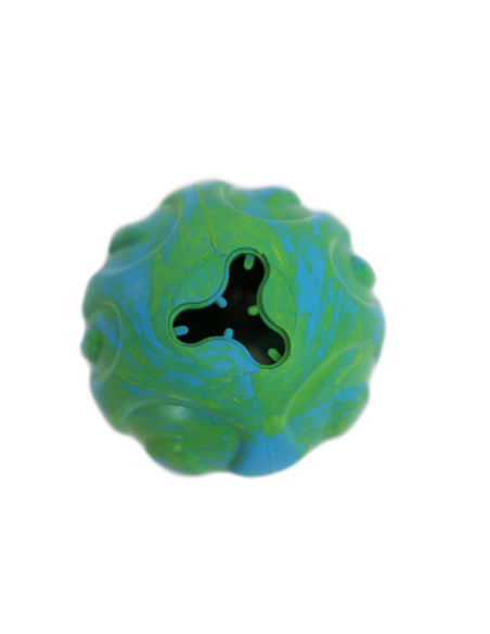 HEY! PELOTA GOMA CELESTE Y VERDE PARA SNACK 7,5 CM