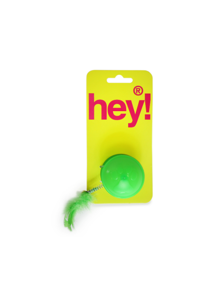 HEY! JUGUETE TAMBALEANTE CON PLUMAS PARA GATO