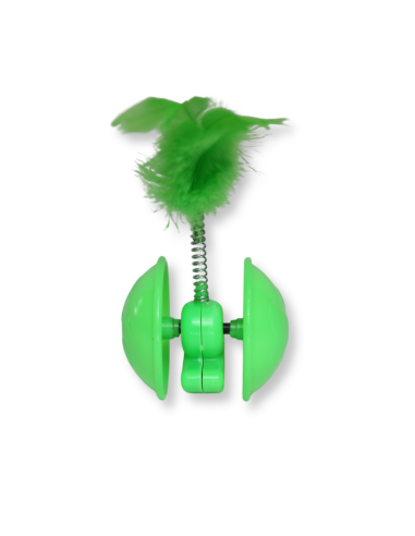 HEY! JUGUETE TAMBALEANTE CON PLUMAS PARA GATO
