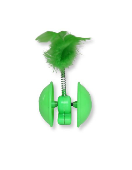 HEY! JUGUETE TAMBALEANTE CON PLUMAS PARA GATO
