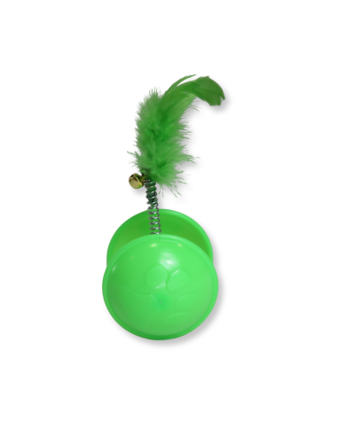 HEY! JUGUETE TAMBALEANTE CON PLUMAS PARA GATO
