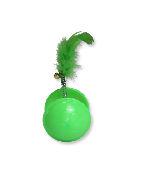 HEY! JUGUETE TAMBALEANTE CON PLUMAS PARA GATO