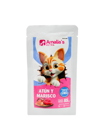 AMALIA'S NUTRA GATOS POUCH ATUN Y MARISCO 85GR 1UN